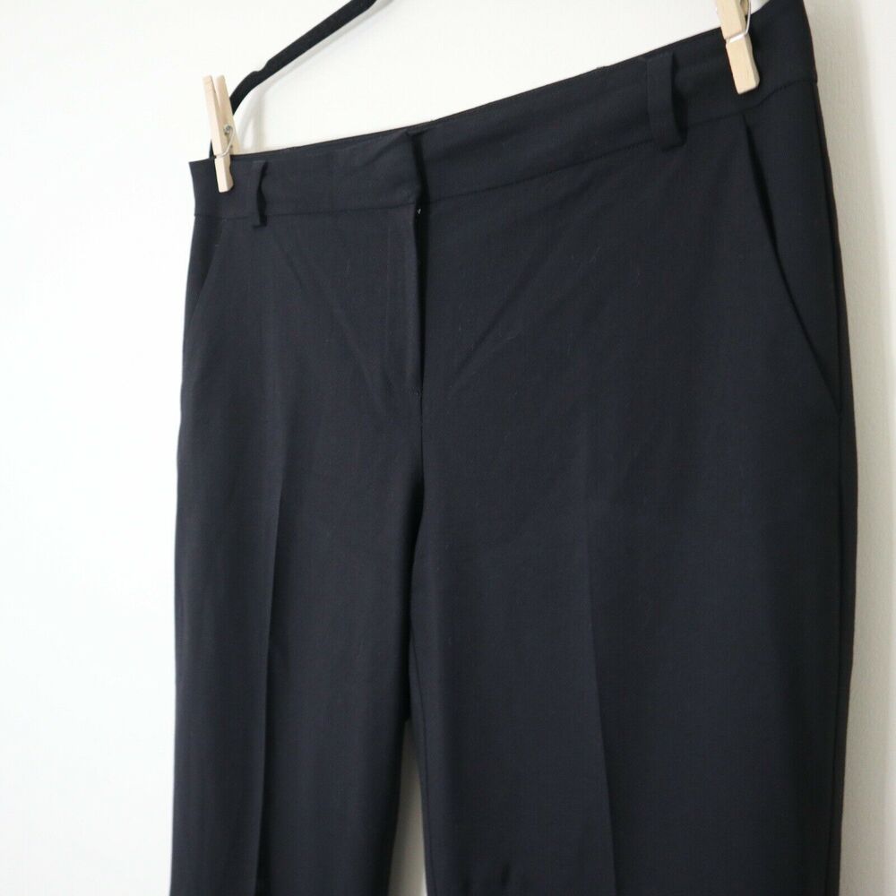 Eileen Fisher Wool Blend Straight Leg Trousers Career Work Black - Picture 4 of 9